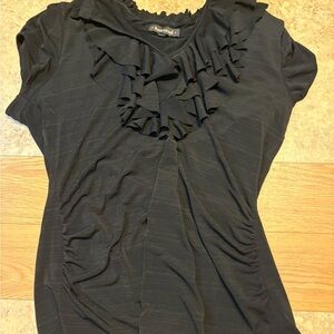 HeartSoul Black Ruffled Blouse